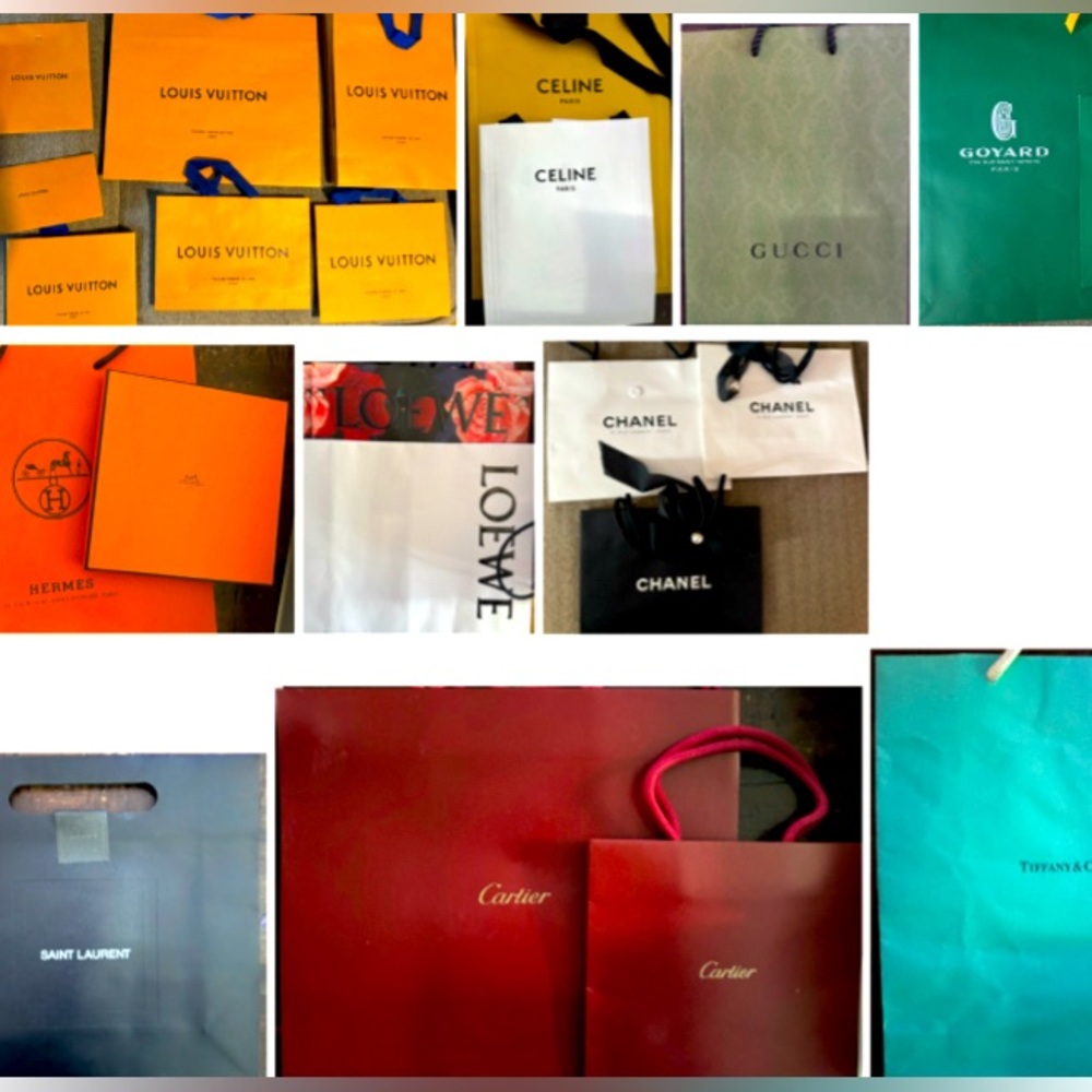 Assorted luxury shopping bags